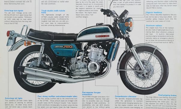 Suzuki GT 750 Prospekt von 1972 Suzuki GT 750 Prospekt