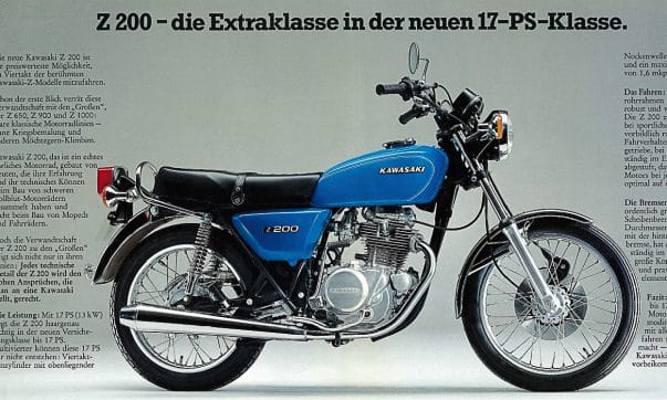 Kawasaki Z 200 Prospekt (1976) – Extraklasse in der 17-PS-Klasse Kawasaki Z 200 Prospekt